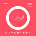 Open hand - line icon. Graphic elements for your design Royalty Free Stock Photo
