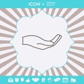 Open hand - line icon. Graphic elements for your design Royalty Free Stock Photo