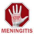 Open hand with the text stop meningitis