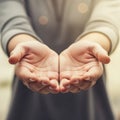 Open hands offering support and generosity Royalty Free Stock Photo