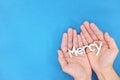 Open hands praying for mercy. Coronavirus pandemic crisis. Royalty Free Stock Photo