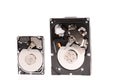 opened hard disk drive isolated on a white background Royalty Free Stock Photo