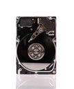 opened hard disk drive isolated on white background Royalty Free Stock Photo