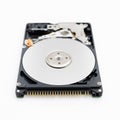 Open hard disk drive on an isolated white background Royalty Free Stock Photo