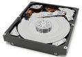 Open hard disk drive showing internal components and platters Royalty Free Stock Photo