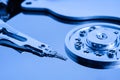 Open Harddisk blue close up Royalty Free Stock Photo