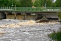 Open hatches in small dam Orebro Sweden august 9 2023