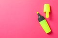 Open highlighter on color background Royalty Free Stock Photo