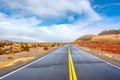 Open highway and rainbow Royalty Free Stock Photo