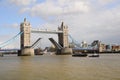 Open hoisting Tower bridge