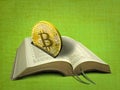 open holy bible bitcoin gold money church religion religious preach charity coin moneybox