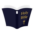 Open Holy Bible Flat Icon Isolated on White