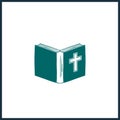 open holy Bible isolated icon.
