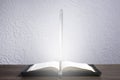 An open Holy Bible on the table. The Word of God is a sword. Royalty Free Stock Photo