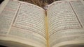 An Open Holy Quran Verses Detailed Extreme Close Up Royalty Free Stock Photo