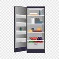 Open home fridge icon, cartoon style Royalty Free Stock Photo