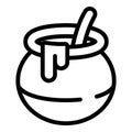 Open honey pot icon, outline style