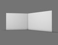 Open horizontal greeting invitation card mock up with blank pages.