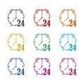 Open hours icon or logo, color set