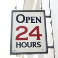 Open 24 hours isolated on transparent background