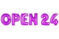 Open 24 hours, purple color