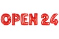 Open 24 hours, red color