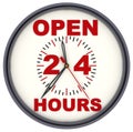 Open 24 hours. Watches with red text Royalty Free Stock Photo