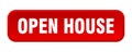 open house button. open house square 3d push button. Royalty Free Stock Photo
