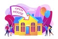 Open house concept vector illustration. Royalty Free Stock Photo