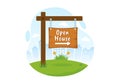 Open House for Inspection Property Welcome to Your New Home Real Estate Service in Flat Cartoon Hand Drawn Templates Illustration Royalty Free Stock Photo