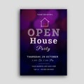 Open house party invitation card.