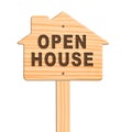 Open house sign, clipping path. Royalty Free Stock Photo