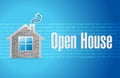 open house sign concept illustration Royalty Free Stock Photo