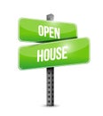 open house street sign illustration design