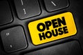 Open House text button on keyboard, concept background Royalty Free Stock Photo