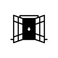 Black solid icon for Open, door and entry Royalty Free Stock Photo