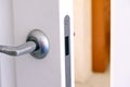 Open interroom door with handle