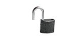 Open iron padlock. Burglar resistant. Isolated. Close-up