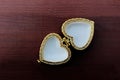 Open jewelry box shape heart Royalty Free Stock Photo