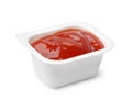 Open ketchup fast food dip packet Royalty Free Stock Photo