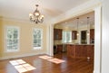 Open kitchen and dining area