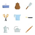 Open kitchen icons set, cartoon style Royalty Free Stock Photo