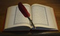 The open koran and a red pen