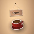 Open Label with Coffee Cup