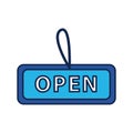 open label hanging flat style icon Royalty Free Stock Photo