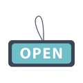 Open label hanging flat style icon