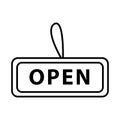Open label hanging line style icon Royalty Free Stock Photo