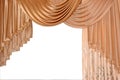 Open lambrequin (portiere, curtain) golden color Royalty Free Stock Photo