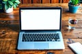 An open laptop with a blank browser page ready for work Royalty Free Stock Photo