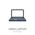 open laptop icon in trendy design style. open laptop icon isolated on white background. open laptop vector icon simple and modern